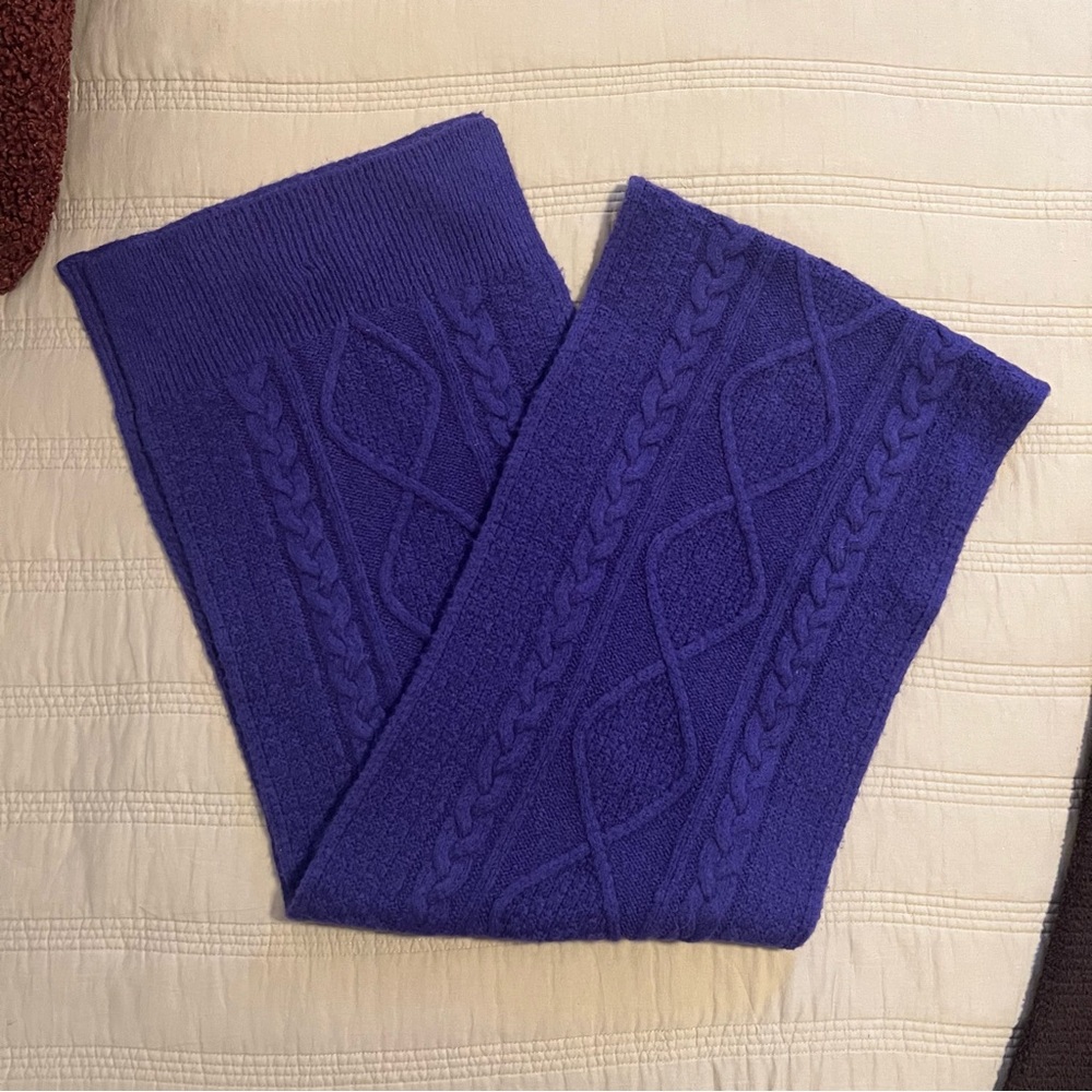 Favorite Daughter Purple Knit Scarf Merino Wool Cashmere